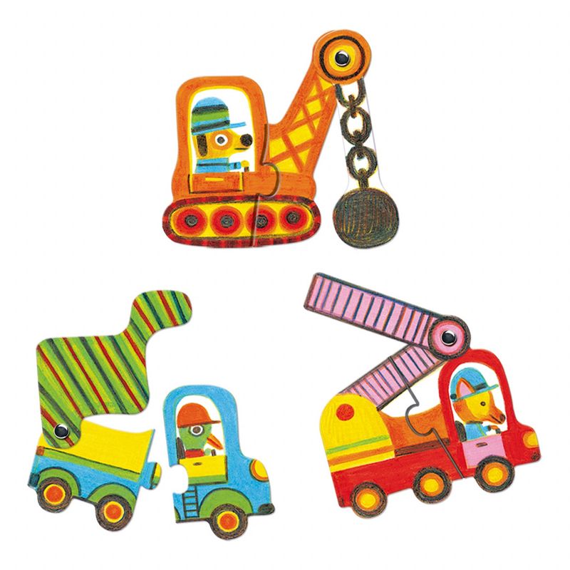 Jucarii, Copii si Bebe - Jucarii si jocuri - Jocuri si puzzle - Puzzle - Puzzle mobil duo Vehicule, Djeco - Infinity.ro