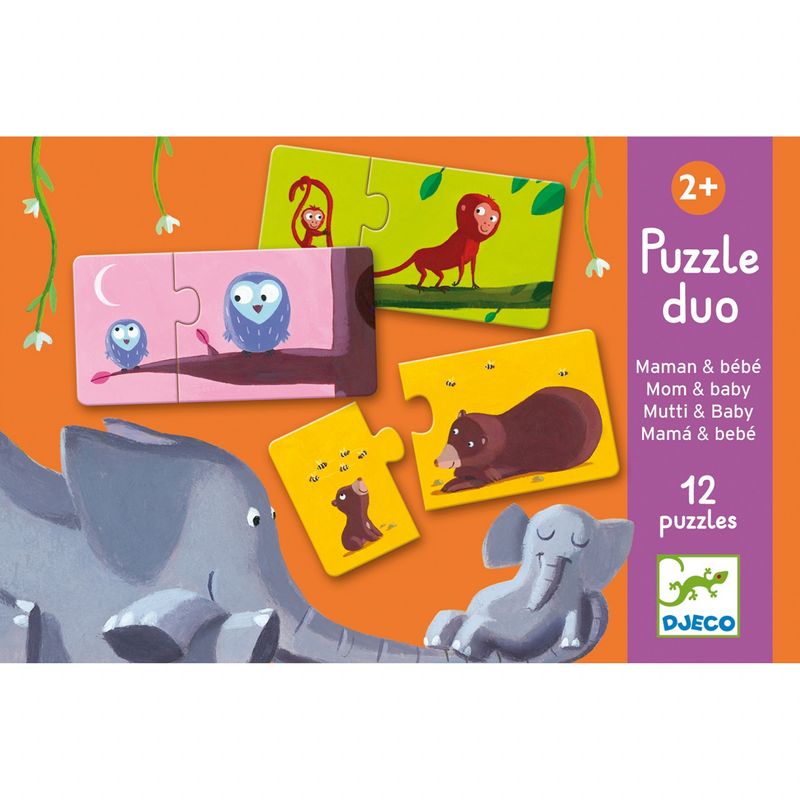 Jucarii, Copii si Bebe - Jucarii si jocuri - Jocuri si puzzle - Puzzle - Puzzle duo Mama si puiul, Djeco - Infinity.ro