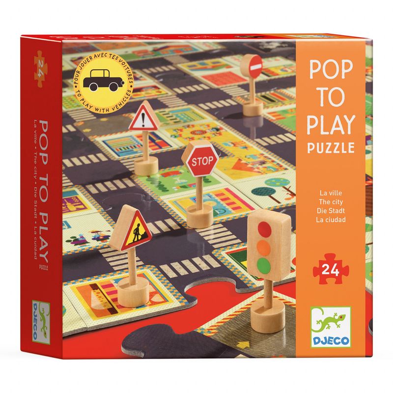 Jucarii, Copii si Bebe - Jucarii si jocuri - Jocuri si puzzle - Puzzle - Puzzle Pop to play Orasul, Djeco - Infinity.ro