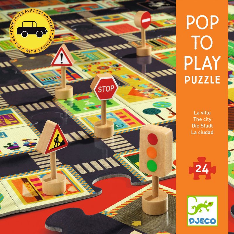 Jucarii, Copii si Bebe - Jucarii si jocuri - Jocuri si puzzle - Puzzle - Puzzle Pop to play Orasul, Djeco - Infinity.ro