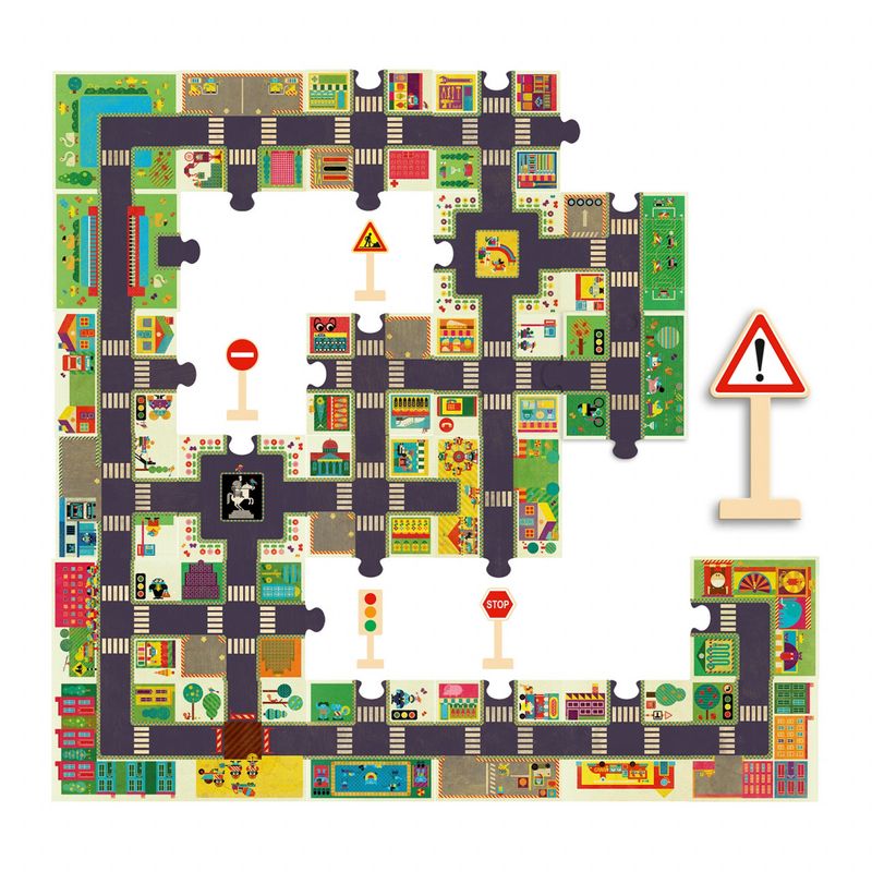 Jucarii, Copii si Bebe - Jucarii si jocuri - Jocuri si puzzle - Puzzle - Puzzle Pop to play Orasul, Djeco - Infinity.ro