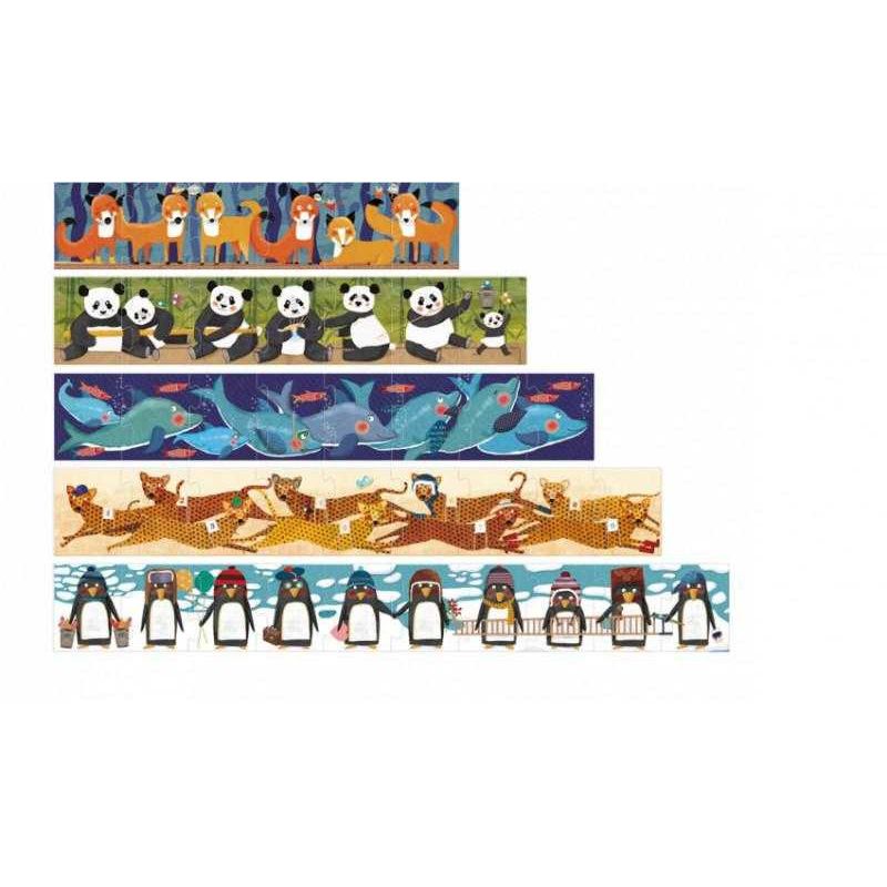 Jucarii, Copii si Bebe - Jucarii si jocuri - Jocuri si puzzle - Puzzle - Puzzle progresiv 1,2,3..10 pinguini, Londji - Infinity.ro