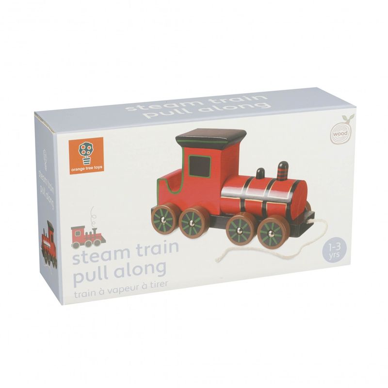 Jucarii, Copii si Bebe - Jucarii si jocuri - Jucarii bebelusi - Jucarii de tras/impins - Jucarie de tras Locomotiva cu aburi, Orange Tree Toys - Infinity.ro