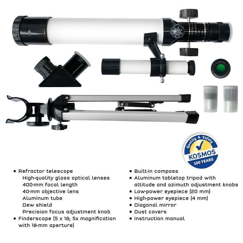 Jucarii, Copii si Bebe - Jucarii si jocuri - Jucarii & jocuri educative - Jocuri si jucarii educative - Kit STEM Telescop 100x, Thames & Kosmos - Infinity.ro