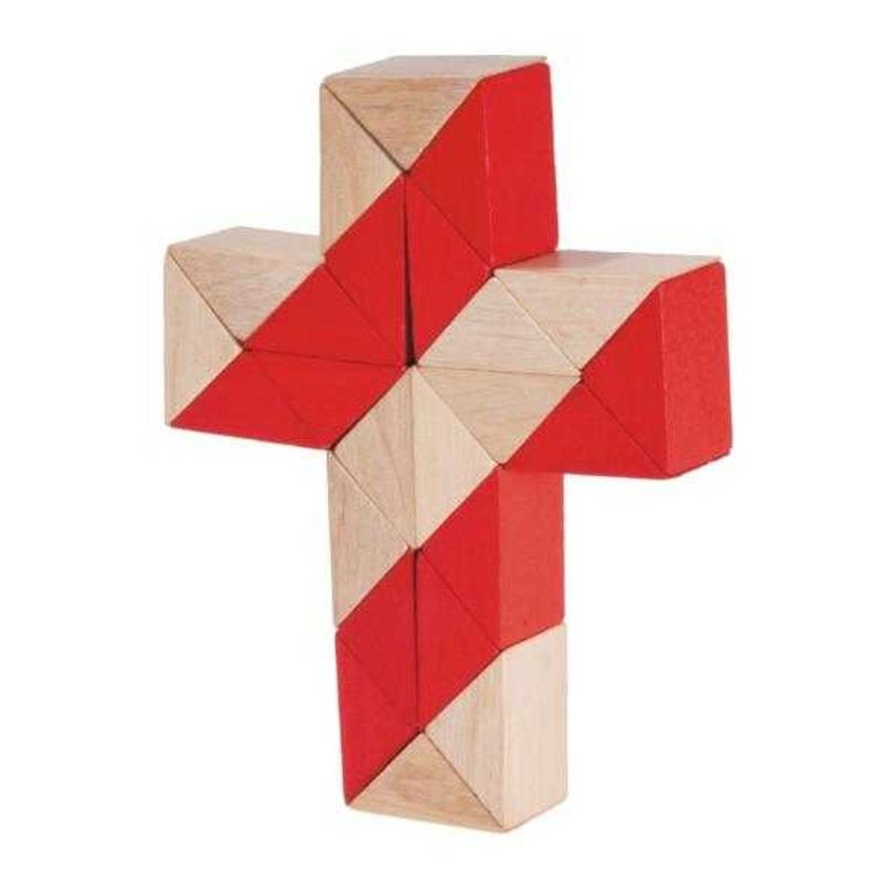 Jucarii, Copii si Bebe - Jucarii si jocuri - Jucarii & jocuri educative - Jocuri de memorie si inteligenta - Joc logic IQ 3D Puzzle Sarpe natur-rosu, Fridolin - Infinity.ro