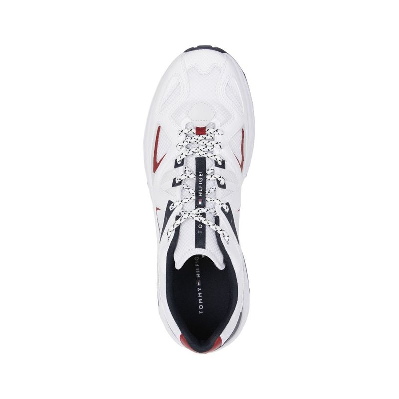 Fashion, accesorii si bijuterii - Barbati - Incaltaminte barbati - Sneakers si tenisi barbati - Pantofi sport Tommy Hilfiger Zapatillas Tech Runner Mix FM0FM04075, 43 EU, Alb - Infinity.ro