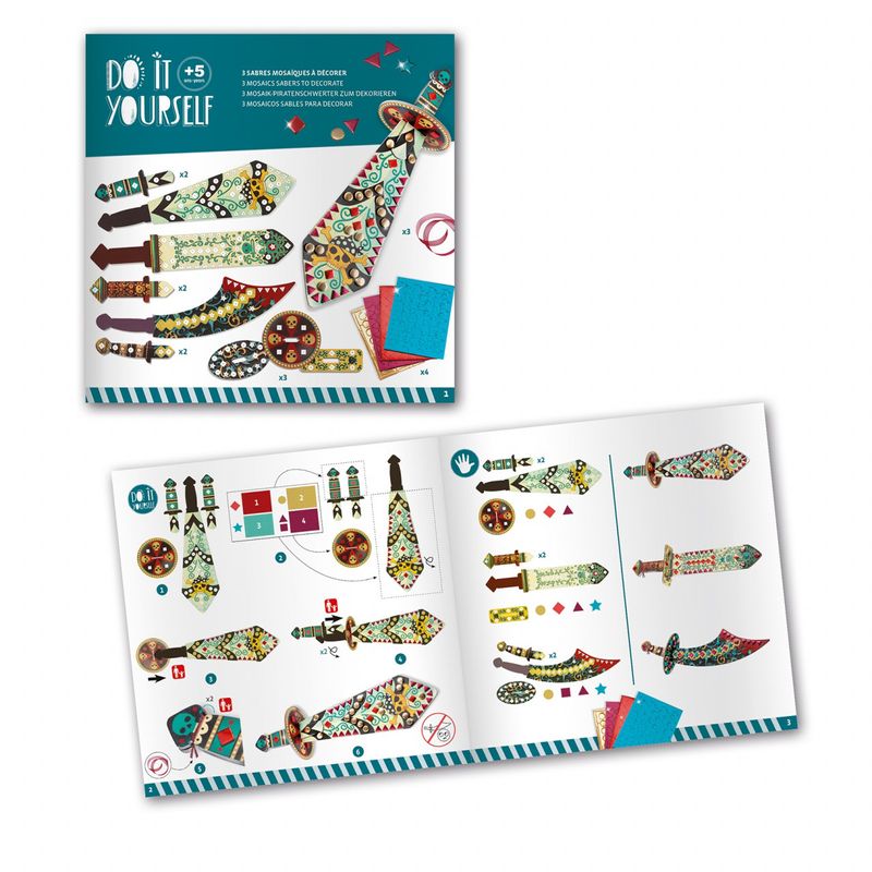 Jucarii, Copii si Bebe - Jucarii si jocuri - Jucarii & jocuri educative - Seturi de artizanat - Joc creativ DIY Sabiile piratilor, Djeco - Infinity.ro