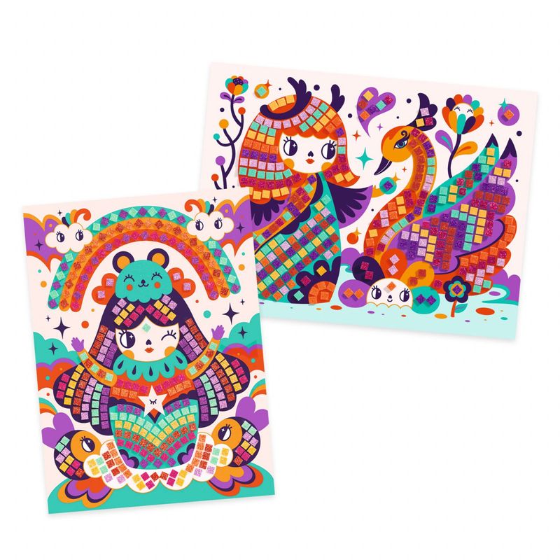 Jucarii, Copii si Bebe - Jucarii si jocuri - Jucarii & jocuri educative - Seturi de artizanat - Joc creativ mozaic Kokeshis, Djeco - Infinity.ro