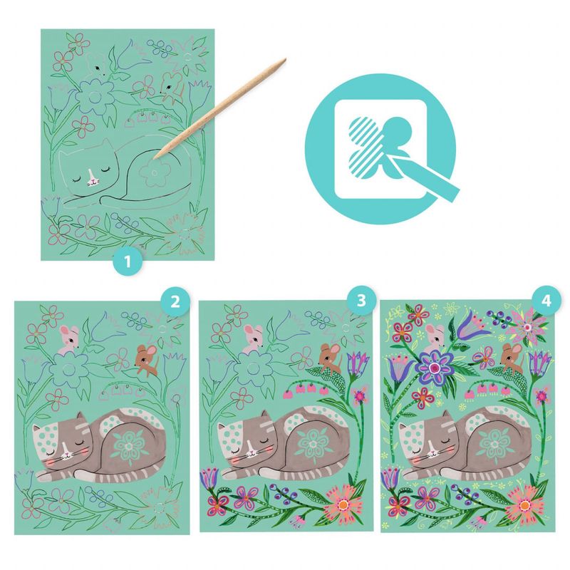 Jucarii, Copii si Bebe - Jucarii si jocuri - Jucarii & jocuri educative - Seturi de artizanat - Joc creativ de razuit Intalniri in gradina, Djeco - Infinity.ro