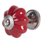 Casa si Gradina - Mobilier - Feronerie si accesorii mobila - Buton mobila din fier si ceramica rosie Ã˜ 4 cm - Infinity.ro
