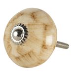 Casa si Gradina - Mobilier - Feronerie si accesorii mobila - Buton mobila din fier si ceramica maro marmorat 4 cm x 6 cm - Infinity.ro