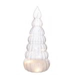 Casa si Gradina - Decoratiuni - Decoratiuni de sezon - Brad sticla transparenta cu leduri Sliver 11x26 cm - Infinity.ro