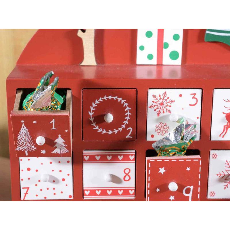 Casa si Gradina - Decoratiuni - Decoratiuni de sezon - Calendar Advent Craciun lemn 26.5x5.5x38 cm - Infinity.ro