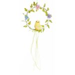 Casa si Gradina - Decoratiuni - Decoratiuni de sezon - Set 3 coronite decorate cu Puisori si flori 16x43 cm - Infinity.ro