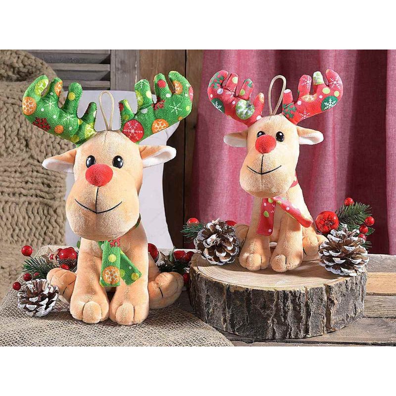 Casa si Gradina - Decoratiuni - Decoratiuni de sezon - Set 2 figurine Reni textil multicolor 20x18x27 cm, 14x12x18 cm - Infinity.ro