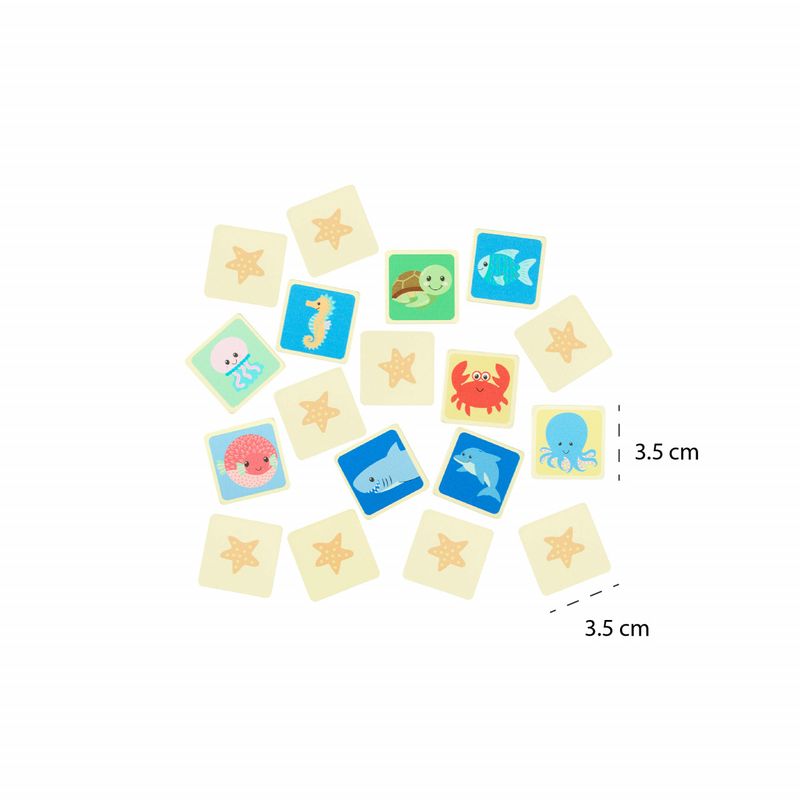 Jucarii, Copii si Bebe - Jucarii si jocuri - Jucarii & jocuri educative - Jocuri de memorie si inteligenta - Joc de memorie din lemn cu vietatiile marii, Orange Tree Toys - Infinity.ro
