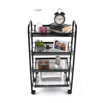 Casa si Gradina - Bucatarie si vesela - Ustensile bucatarie - Tavi servire - Carucior de servire din metal negru Myris 48x27x84 cm - Infinity.ro