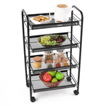 Casa si Gradina - Bucatarie si vesela - Ustensile bucatarie - Tavi servire - Carucior de servire din metal negru Myris 48x27x84 cm - Infinity.ro