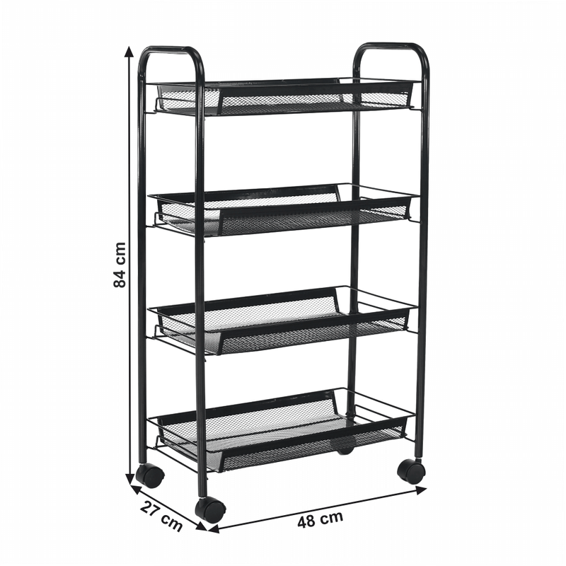 Casa si Gradina - Bucatarie si vesela - Ustensile bucatarie - Tavi servire - Carucior de servire din metal negru Myris 48x27x84 cm - Infinity.ro