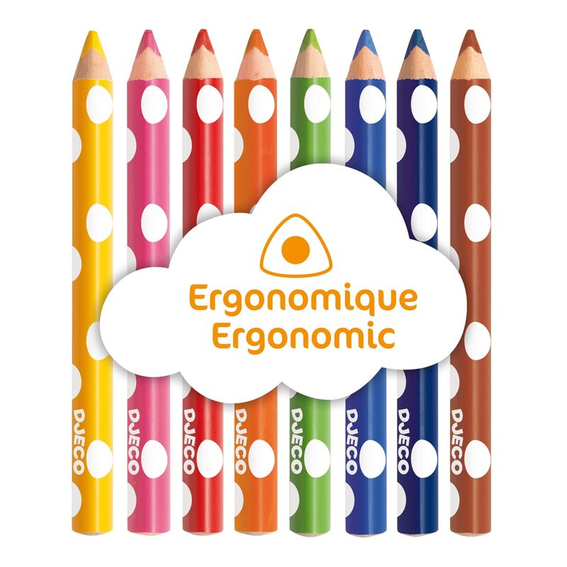 Carti si Birotica - Birotica - Instrumente de scris - Creioane - Creioane colorate pentru bebe, Djeco - Infinity.ro