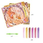 Jucarii, Copii si Bebe - Jucarii si jocuri - Jucarii & jocuri educative - Seturi pictura si desen - Atelier de pictura Art Nouveau cu sclipici Inspired by Mucha, Djeco - Infinity.ro