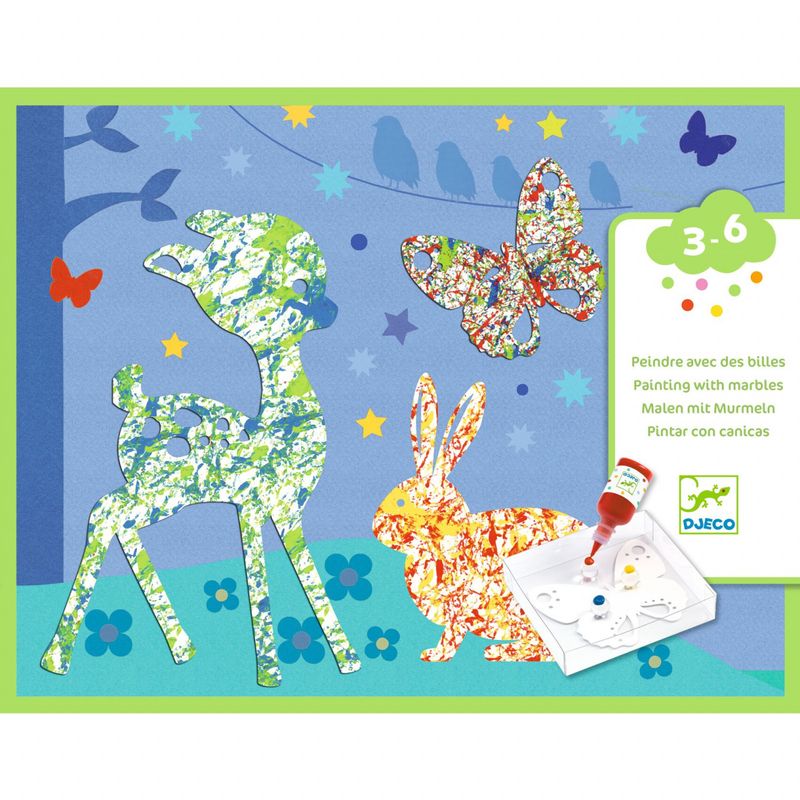 Jucarii, Copii si Bebe - Jucarii si jocuri - Jucarii & jocuri educative - Seturi pictura si desen - Joc creativ pictura cu bile din sticla Animale, Djeco - Infinity.ro