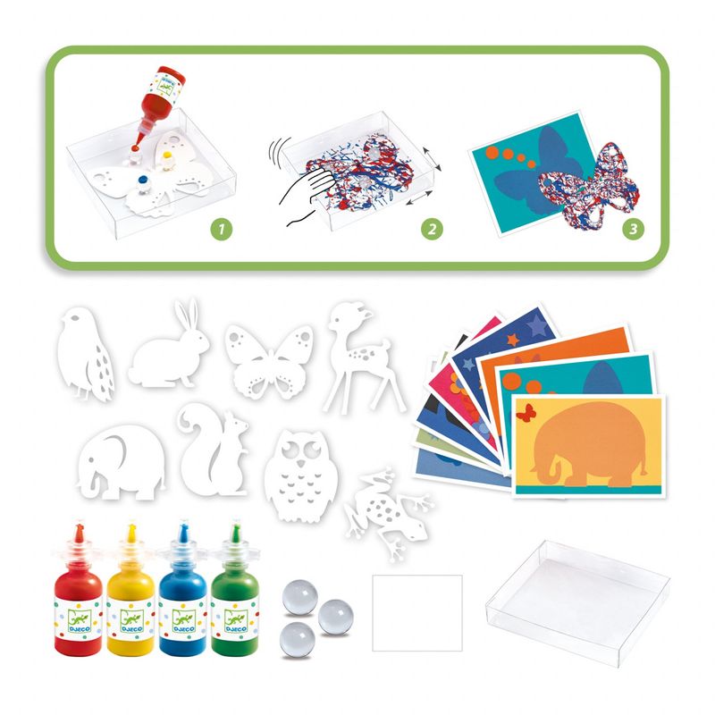 Jucarii, Copii si Bebe - Jucarii si jocuri - Jucarii & jocuri educative - Seturi pictura si desen - Joc creativ pictura cu bile din sticla Animale, Djeco - Infinity.ro
