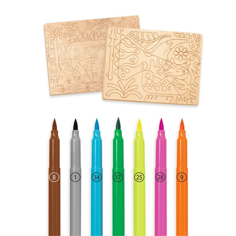 Jucarii, Copii si Bebe - Jucarii si jocuri - Jucarii & jocuri educative - Seturi pictura si desen - Atelier de pictura pe lemn Dinozauri, Djeco - Infinity.ro