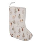 Casa si Gradina - Decoratiuni - Decoratiuni de sezon - Ciorap Craciun din textil alb maro model Reni 21x1x28 cm - Infinity.ro