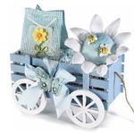 Casa si Gradina - Decoratiuni - Decoratiuni de sezon - Carucior decorativ lemn albastru cm 24 x 13 cm x 15 H - Infinity.ro