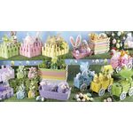 Casa si Gradina - Decoratiuni - Decoratiuni de sezon - Carucior decorativ lemn albastru cm 24 x 13 cm x 15 H - Infinity.ro