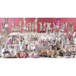 Casa si Gradina - Decoratiuni - Decoratiuni de sezon - Figurina Iepuras Paste din lemn natur si roz 9 cm x 6 cm x 30 h - Infinity.ro