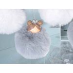 Casa si Gradina - Decoratiuni - Decoratiuni de sezon - Set 6 ornamente brad din polirasina si textil alb gri model Ingeri  7x8 cm - Infinity.ro