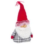 Casa si Gradina - Decoratiuni - Decoratiuni de sezon - Figurina Mos Craciun din textil alb rosu gri Tirol 19x12x36 cm - Infinity.ro