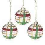 Casa si Gradina - Decoratiuni - Decoratiuni de sezon - Set 3 globuri sticla rosu verde  7 cm x 7 H - Infinity.ro