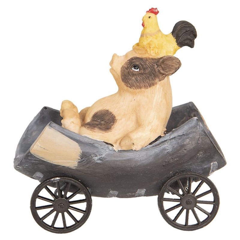 Casa si Gradina - Decoratiuni - Decoratiuni de sezon - Figurina Purcelus si Cocos din polirasina 11x6x11 cm - Infinity.ro