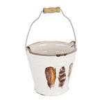 Casa si Gradina - Gradinarit si plante - Plante si ghivece - Ghivece si suporturi - Ghiveci decorativ pentru flori ceramica alba maro  13 cm x 12h - Infinity.ro