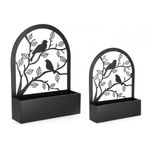 Casa si Gradina - Gradinarit si plante - Plante si ghivece - Ghivece si suporturi - Set 2 suporturi ghivece flori metal negru Rosalinda 30.5x8.5x41 cm, 40.5x11.5x54 cm - Infinity.ro