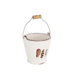 Casa si Gradina - Gradinarit si plante - Plante si ghivece - Ghivece si suporturi - Ghiveci decorativ pentru flori ceramica alba maro  10 cm x 10h - Infinity.ro