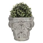 Casa si Gradina - Gradinarit si plante - Plante si ghivece - Ghivece si suporturi - Ghiveci din ceramica gri 17 cm x 17 cm x 16 h - Infinity.ro