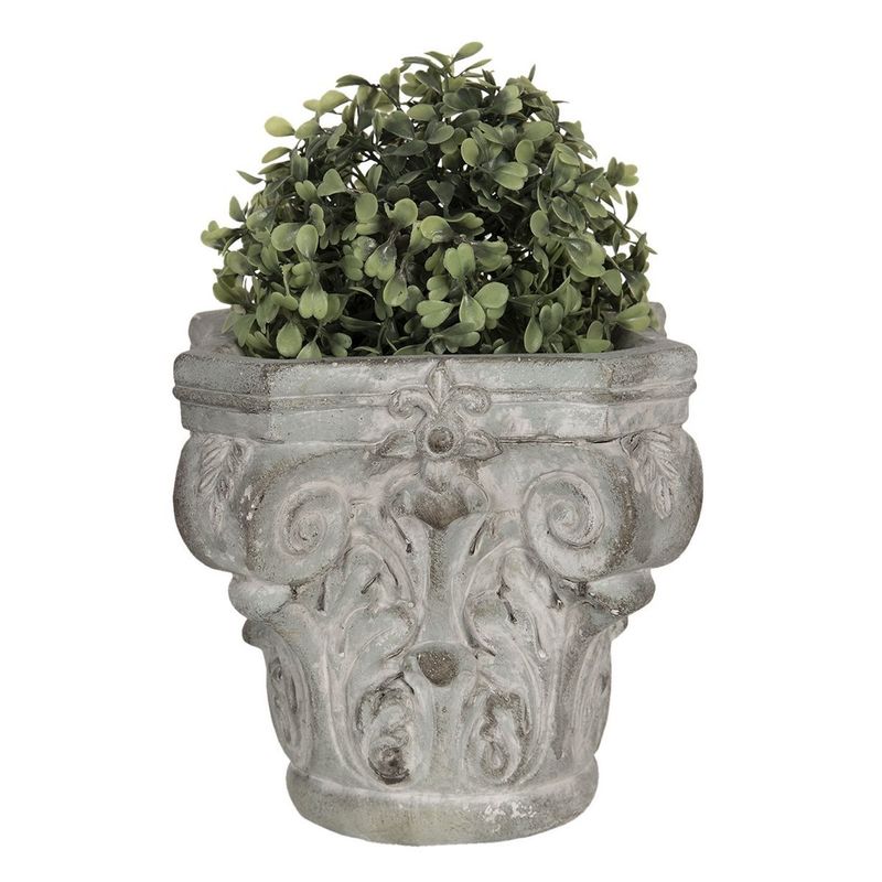 Casa si Gradina - Gradinarit si plante - Plante si ghivece - Ghivece si suporturi - Ghiveci din ceramica gri 17 cm x 17 cm x 16 h - Infinity.ro