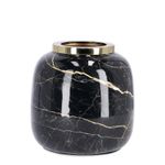 Casa si Gradina - Decoratiuni - Obiecte decorative - Vaze si boluri decorative - Vaza flori metal auriu negru Marsha 18x17 cm - Infinity.ro