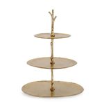 Casa si Gradina - Decoratiuni - Obiecte decorative - Accesorii decorative - Platou supraetajat metal auriu Indhur 35x31.5x45 cm - Infinity.ro