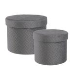 Casa si Gradina - Decoratiuni - Obiecte decorative - Accesorii decorative - Set 2 cutii velur gri Averill 18x14 cm, 22x16 cm - Infinity.ro