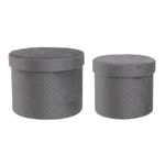 Casa si Gradina - Decoratiuni - Obiecte decorative - Accesorii decorative - Set 2 cutii velur gri Averill 18x14 cm, 22x16 cm - Infinity.ro