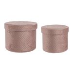 Casa si Gradina - Decoratiuni - Obiecte decorative - Accesorii decorative - Set 2 cutii velur roz Averill 18x14 cm, 22x16 cm - Infinity.ro