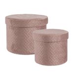 Casa si Gradina - Decoratiuni - Obiecte decorative - Accesorii decorative - Set 2 cutii velur roz Averill 18x14 cm, 22x16 cm - Infinity.ro