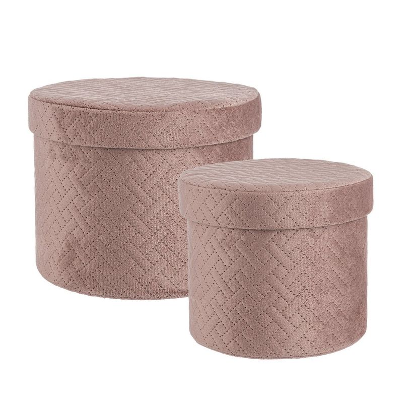 Casa si Gradina - Decoratiuni - Obiecte decorative - Accesorii decorative - Set 2 cutii velur roz Averill 18x14 cm, 22x16 cm - Infinity.ro