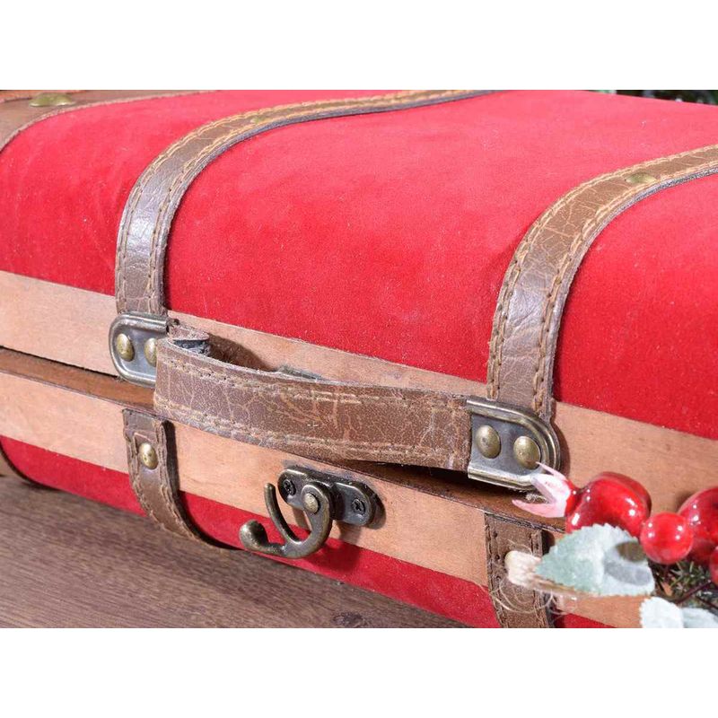 Casa si Gradina - Decoratiuni - Obiecte decorative - Accesorii decorative - Set 2 valize decorative lemn velur 45x16x30 cm, 38x13x24 cm - Infinity.ro
