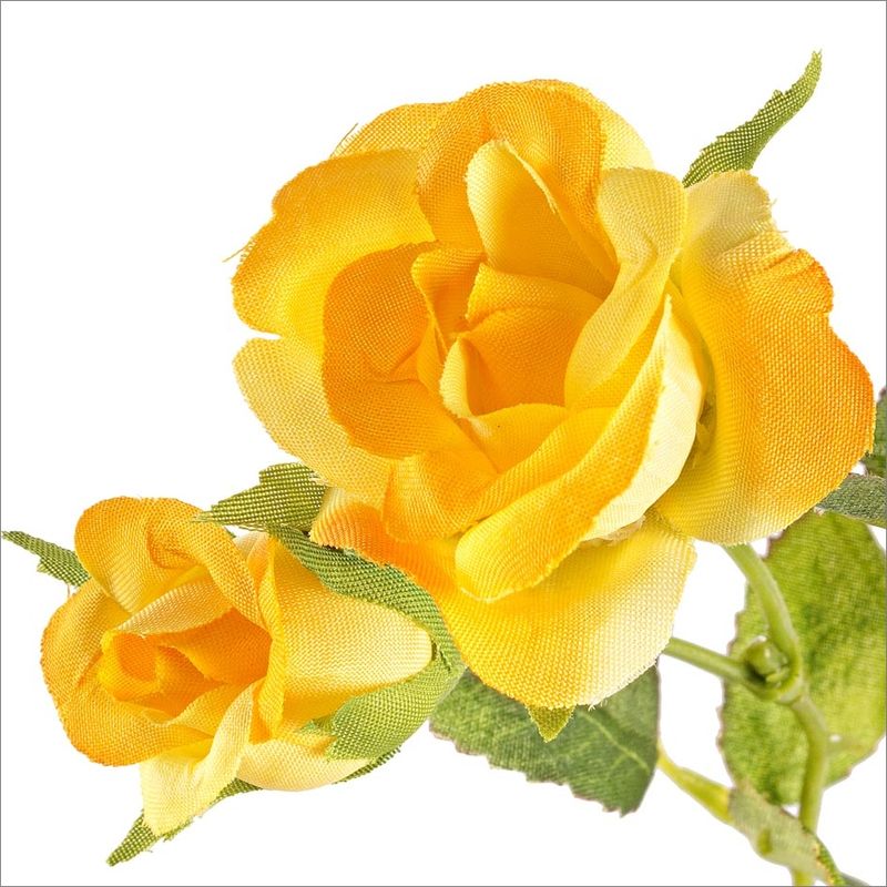 Casa si Gradina - Decoratiuni - Obiecte decorative - Plante artificiale - Trandafir artificial 4 flori galben 39h - Infinity.ro